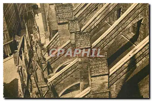 Cartes postales Cathedrale de Coutances arcs boutants bas cote sud
