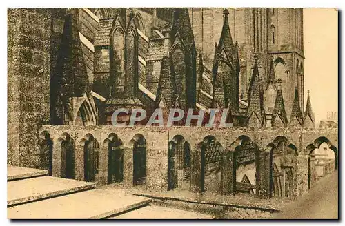 Cartes postales Cathedrale de Coutances pinacles des arcs boutants bas cote nord