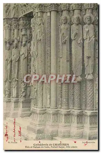 Ansichtskarte AK Cathedrale de Chartres Rois et Reines de Juda portail royal XII siecle