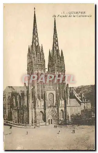 Cartes postales Quimper la facade de la Cathedrale