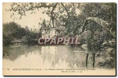 Ansichtskarte AK Azay le Rideau I et L le chateau national monument historique Xv siecle vue sur le Parc