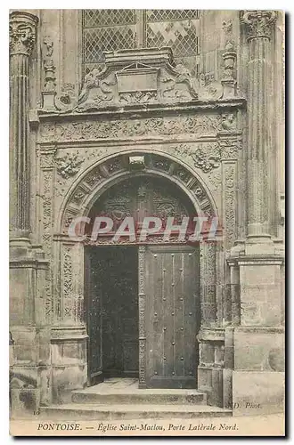 Cartes postales Pontoise Eglsie Saint Maclou porte laterale nord