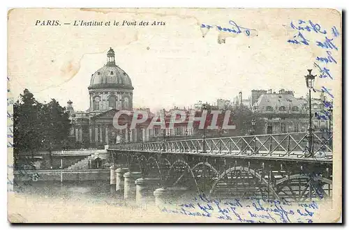 Cartes postales Paris l'Institut et le Pont des Arts