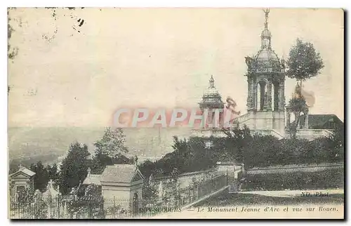 Cartes postales Bon Secours le monuemnt Jeanne d'Arc et vue sur Roeun