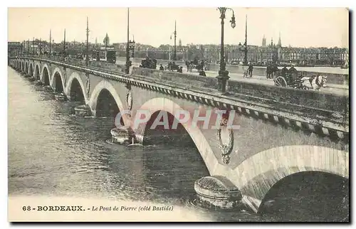 Cartes postales Bordeaux le Pont de Pierre cote Bastide