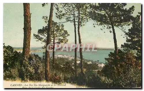 Cartes postales Cannes les iles Ste Marguerite et St Honorat vues de la Croix des Gardes