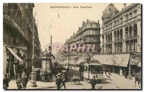 Ansichtskarte AK Marseille rue Noailles Tramway