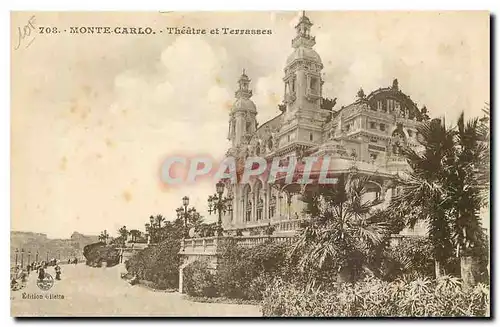 Cartes postales Monte Carlo Theatre et Terrasses