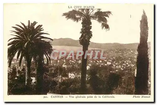 Cartes postales La Cote d'Azur Cannes Vue generale prise de la Californie