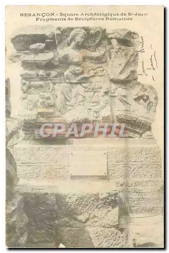 Ansichtskarte AK Besancon Square Archeologique Fragments de Sculptures Romaines