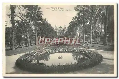 Cartes postales Monte Carlo Le Casino et les Jardins