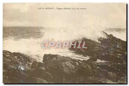 Cartes postales Behat Vagues desferlant dams les rochers