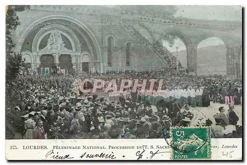 Ansichtskarte AK Lourdes Pelerinage National Procession du T S Sacrement