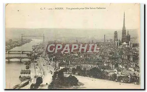 Ansichtskarte AK Rouen Vue generale prise Cote Sainte Catherine