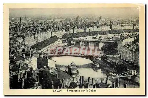 Ansichtskarte AK Lyon Perspective sur la Saone