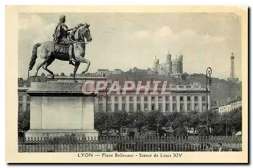 Cartes postales Lyon Place Belleour Statue de Louis XIV