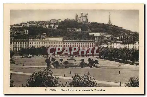 Ansichtskarte AK Lyon Place Bellecour et coteau de Fourviere