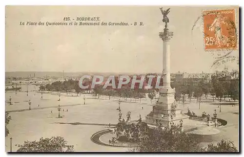 Cartes postales Bordeaux La Place des Quinconces et le Monument des Grondins