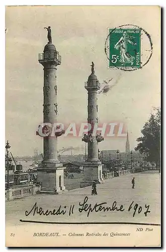 Cartes postales Bordeaux Colonnes Rostrales des Quinconces