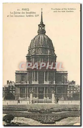 Cartes postales Paris Le Dome des Invalides et les Nouveaux Jardins