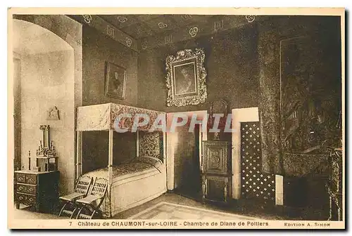 Cartes postales Chateau de Chaumont sur Loire Chambre de Diane de Politiers