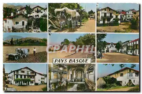 Cartes postales Pays Basque de G a D Paysage Basque Le Passage du Rouleau Maison Basque a Sare Le Fontain Eglise