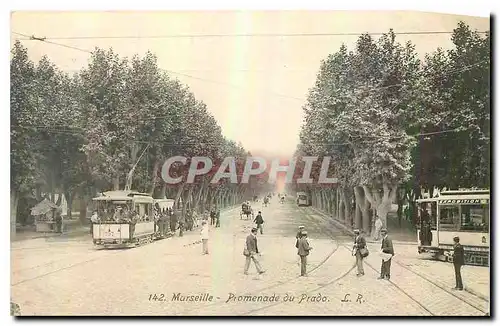 Cartes postales Marseille Promenade du Prado Tramway