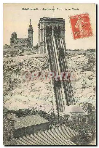 Cartes postales Marseille Ascenseurs N D de la Garde