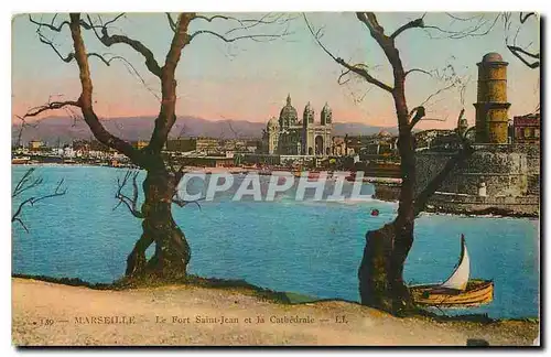 Ansichtskarte AK Marseille Le Port Saint Jean et la Cathedrale