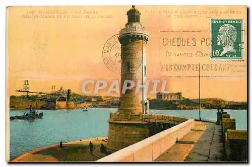 Ansichtskarte AK Marseille Le Phare Sainte Marie et un coin de la Jetee