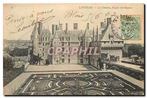 Cartes postales Langeais Le Chateau Facade meridionale