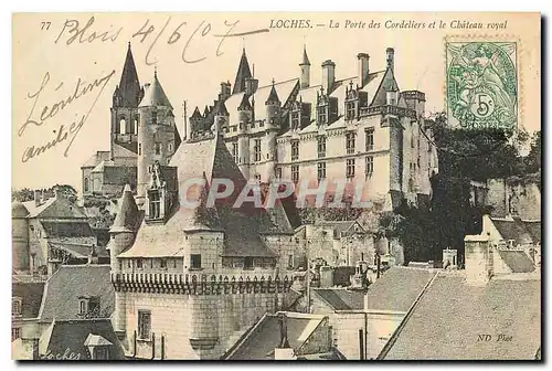 Ansichtskarte AK Loches La Porte des Cordeliers et le Chateau Royal