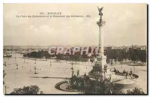 Cartes postales Bordeaux La Place des Quinconces et le Monument des Girondins