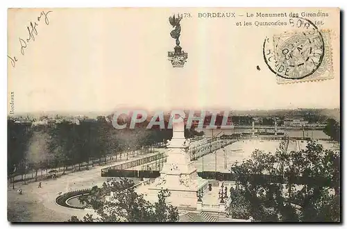 Ansichtskarte AK Bordeaux Le Monument des Girondins et les Quinconces