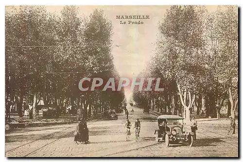 Cartes postales Marseille Le Prado Automobile Velo Cycle