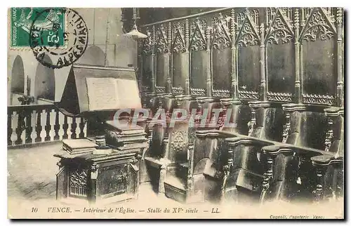 Cartes postales Vence Interieur de l'Eglise Stalle du XV siecle