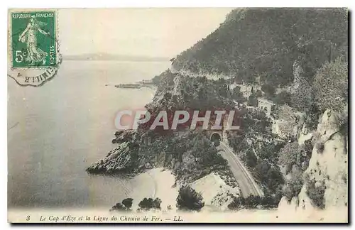 Cartes postales Le Cap d'Eze et la Ligne du Chemin de Fer