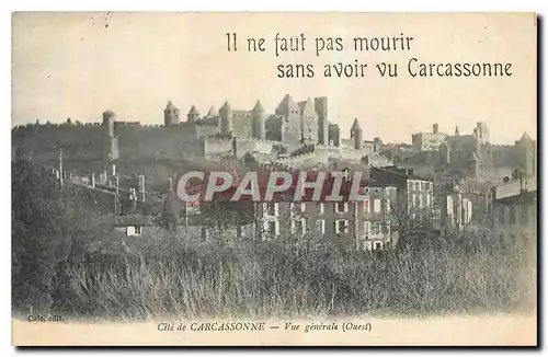 Cartes postales Cite de Carcassonne Vue generale Ouest