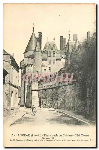 Ansichtskarte AK Langeais I et L Tour d'angle du Chateau Cote Ouest