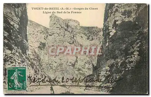 Cartes postales Touet de Beuil A M Gorges du Cians Ligne du Sud de la France