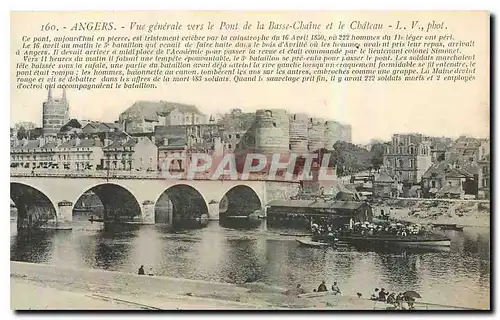 Cartes postales Angers Vue generale vers le Pont de la Basse Chaine et le Chateau Bateau