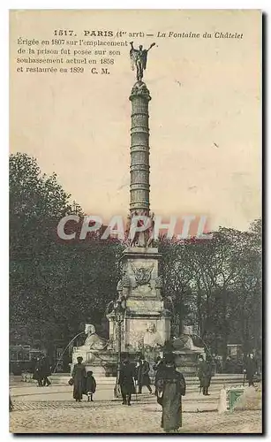 Cartes postales Paris La Fontaine du Chatelet