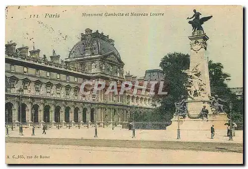 Ansichtskarte AK Paris Monument Gambetta et Nouveau Louvre