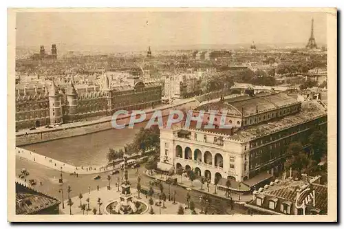 Ansichtskarte AK Paris et ses Merveilles Panorama sur la Place du Chatelet et le Palais de Justice Tour Eiffel