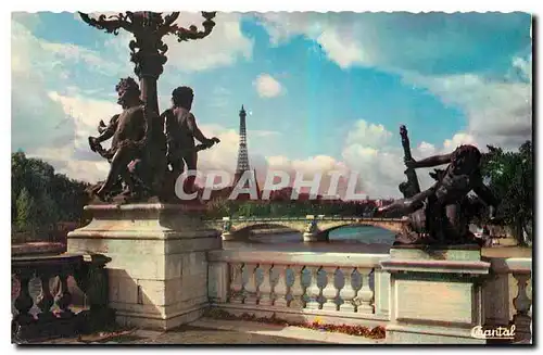 Ansichtskarte AK Paris La Tour Eiffel vue de la Place de la Concorde