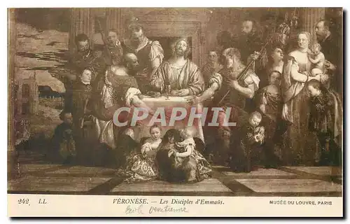 Cartes postales Veronese Les Disciples d'Emmaus Musee du Louvre Paris