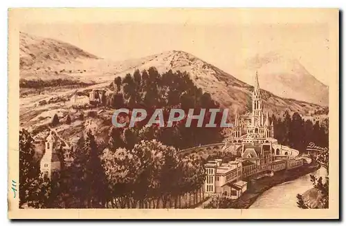 Ansichtskarte AK Lourdes La Basilique et le Monument Interallie