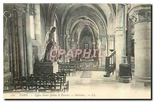 Cartes postales Paris Eglise Saint Julien le Pauvre Interieur