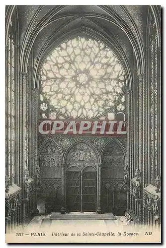 Cartes postales Paris Interieur de la Sainte Chapelle la Rosace