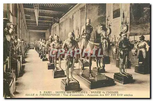 Cartes postales Paris Hotel des Invalides Musee de l'Armee Salle de Pierrefonds vue d'ensemble armures des XV XV